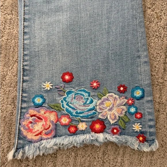 DRIFTWOOD Light Blue Floral Embroidered Jeans - Picture 5 of 7
